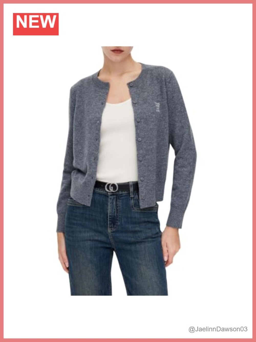 100% Merino Wool Cardigan Sweater Women Slim Fit Button Front Knit